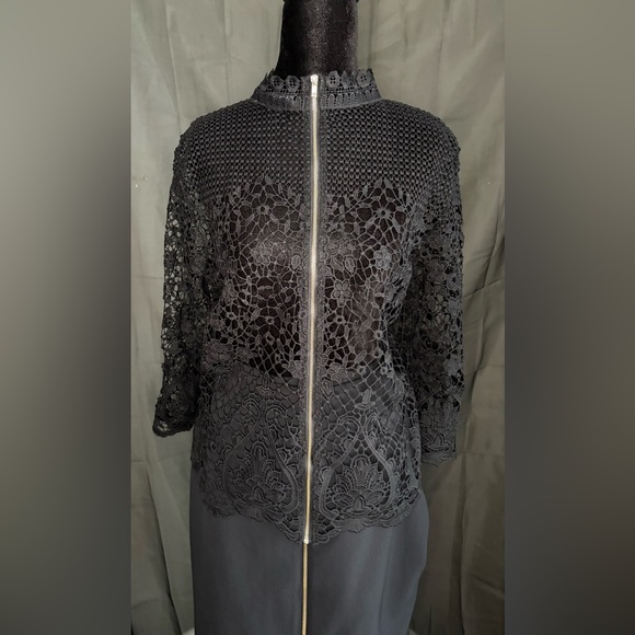 Elegant Black Lace Top and Skirt Set with Shoes & Purse Included - Picture 2 of 8